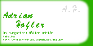 adrian hofler business card
